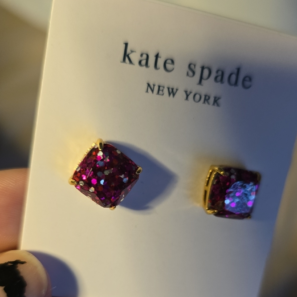 Kate Spade Fuchsia Square Earrings - Picture 2 of 4